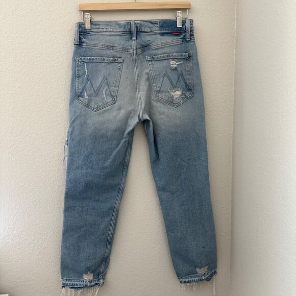 MOTHER The Patchwork Tomcat Ankle Raw Hem New Hobbies Blue 28 - Picture 2 of 16